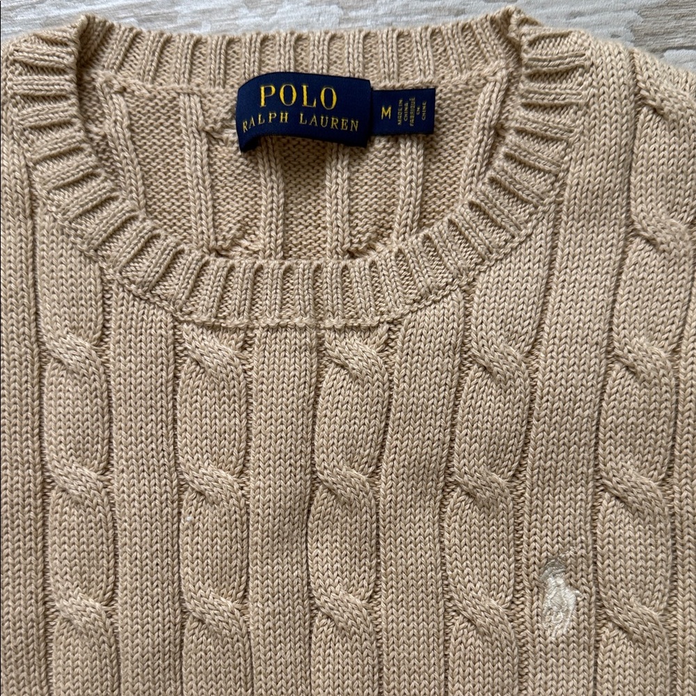 Polo by Ralph Lauren Women’s Beige Cable Knit Sweater - Picture 3 of 6